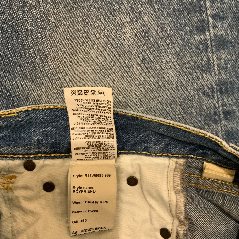 R13 Distressed Boyfriend Jeans – Sizes 27 & 28 - Picture 8 of 8